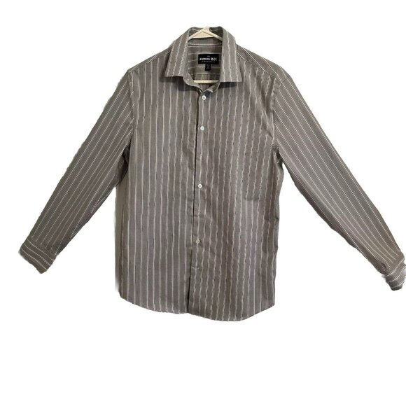 Express Other - Express 1MX Extra Slim Fit Stretch Cotton Casual Dress Shirt Sz S 14-14.5 Gray